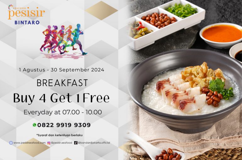 Promo Breakfast Buy 4 get 1 Free