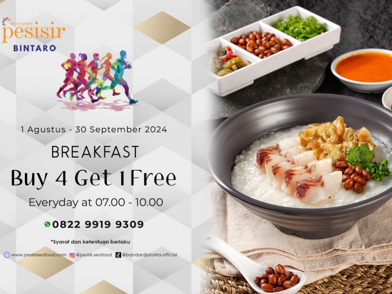 Promo Breakfast Buy 4 get 1 Free